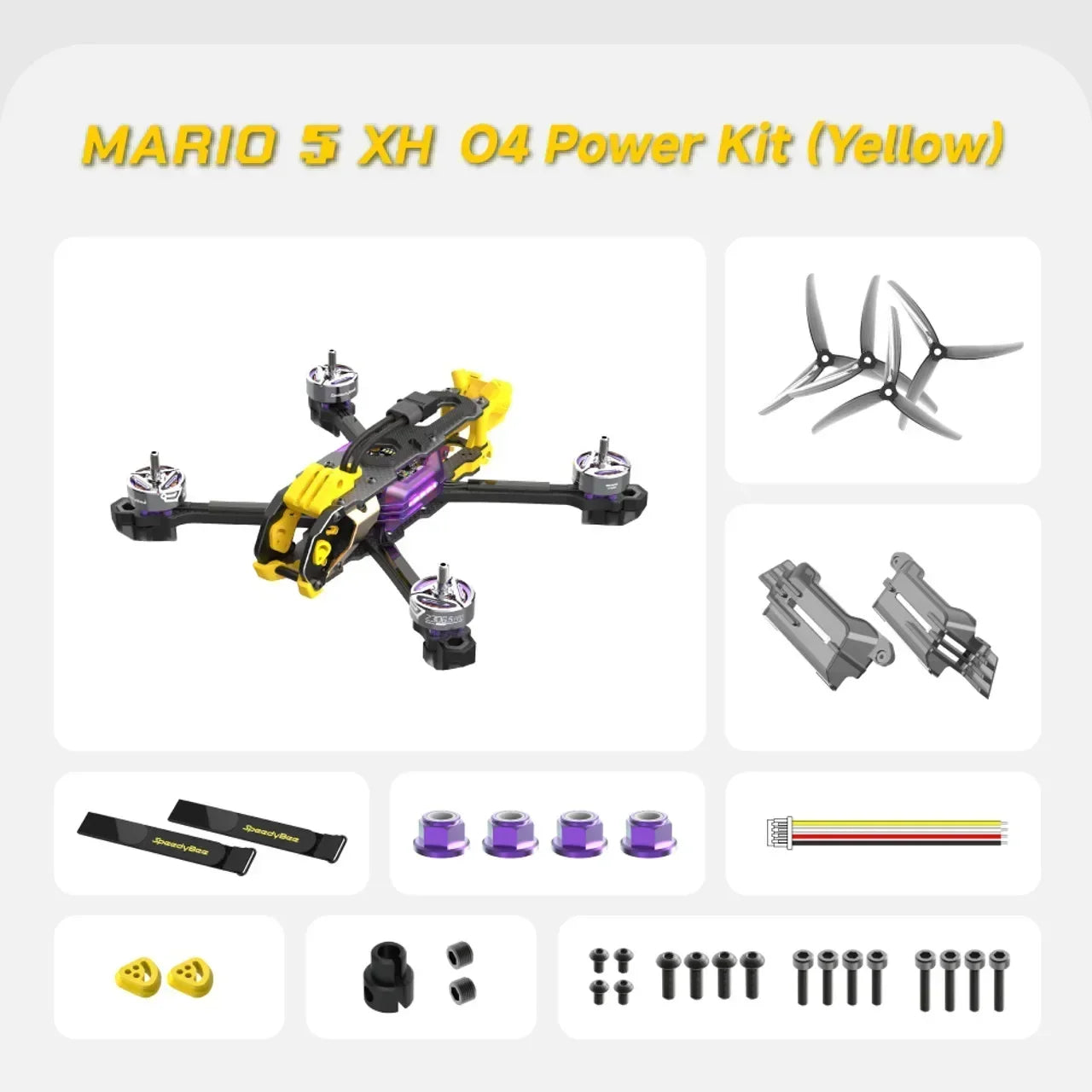 SpeedyBee Mario 5 FPV 5-Inch Drone with 6S-Lipo pro Air Unit DC/XH O4 2306.5 pro 1880KV Motor F405 V4 55A Stack Bee Storm RC