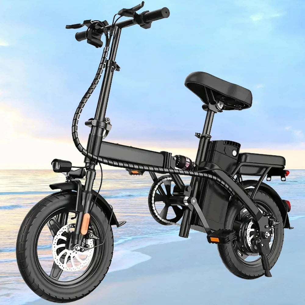 Adult Electric Motorcycles Bicycle 500W Peak Motor 30 Miles Range 48V 10Ah Battery Mini Folding Electric Bike