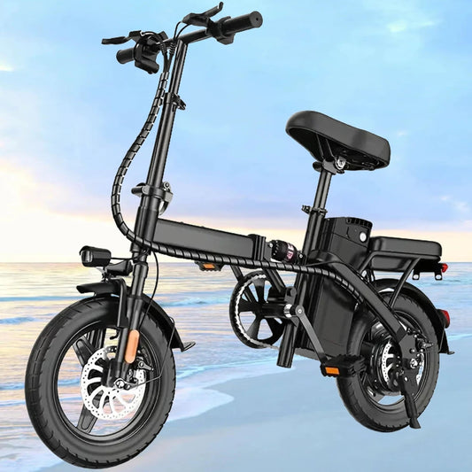Adult Electric Motorcycles Bicycle 500W Peak Motor 30 Miles Range 48V 10Ah Battery Mini Folding Electric Bike