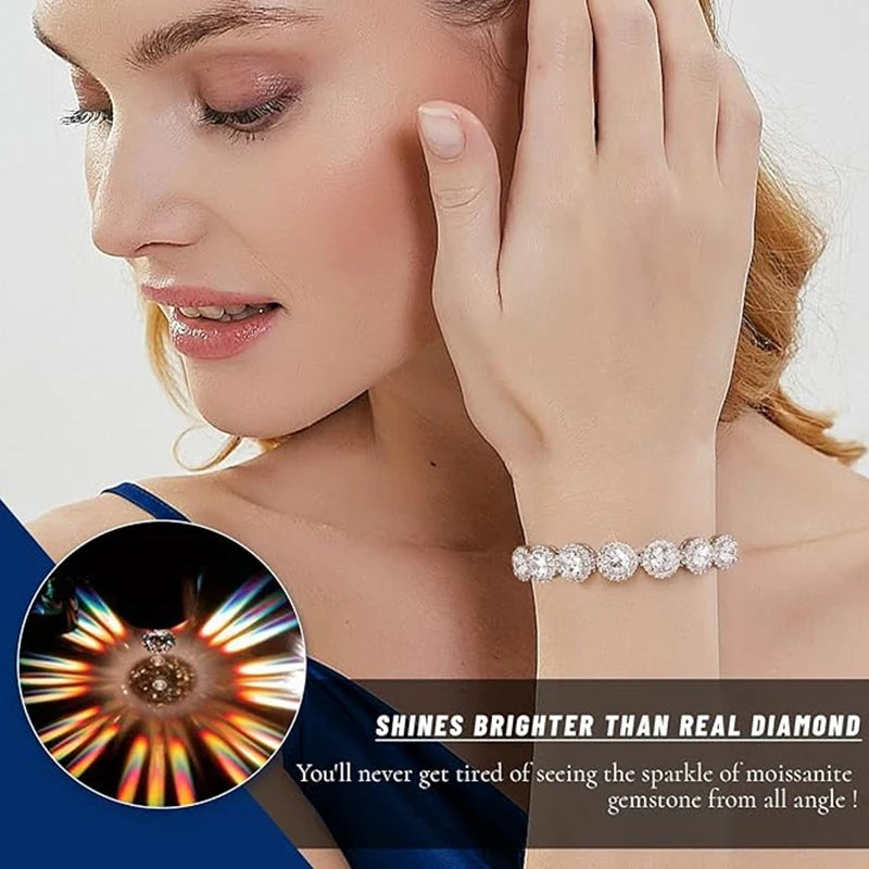 Morganite tennis bracelet - 5mm morganite bracelet, women's lab diamond bracelet, 18k white gold tennis bracelet, sterling silve