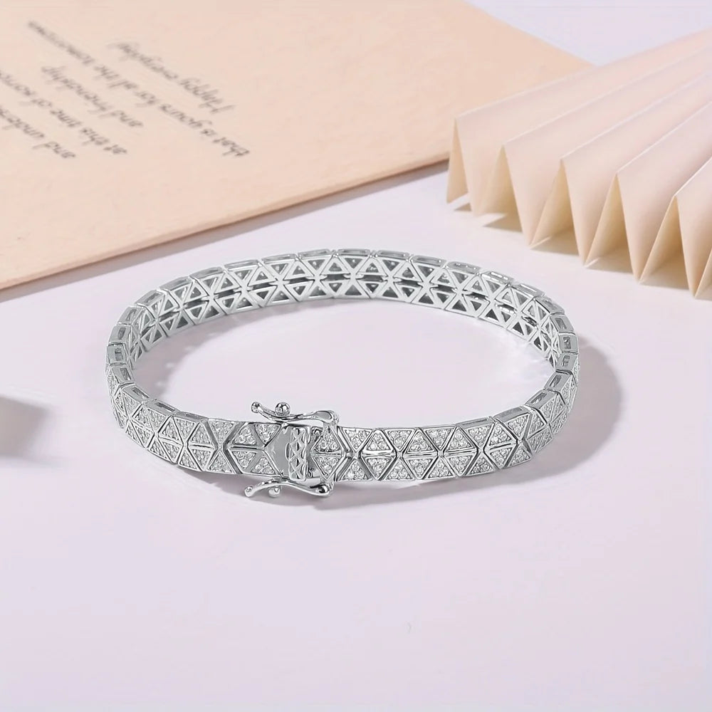 1pc S925 Silver with Moissanite Personalized Tennis Bracelet, Men's and Women's Gifts for Mother | Gifts for Her | Birthday | We