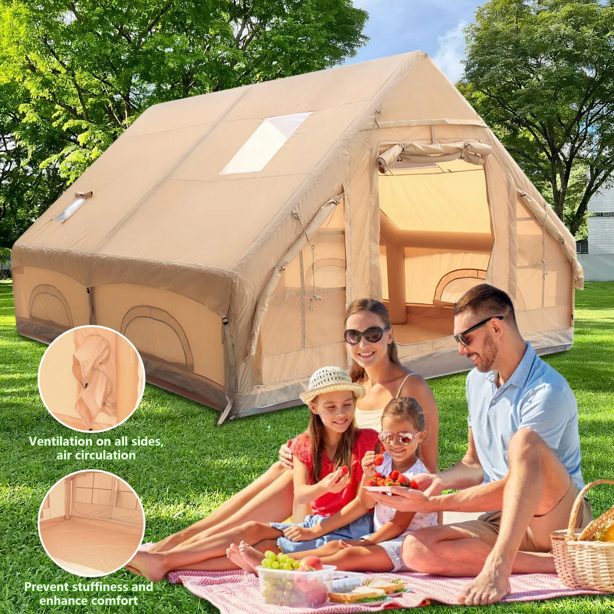 Inflatable House Easy Setup Air Glamping Tents with Pump Inflatable Camping Tent for Camping