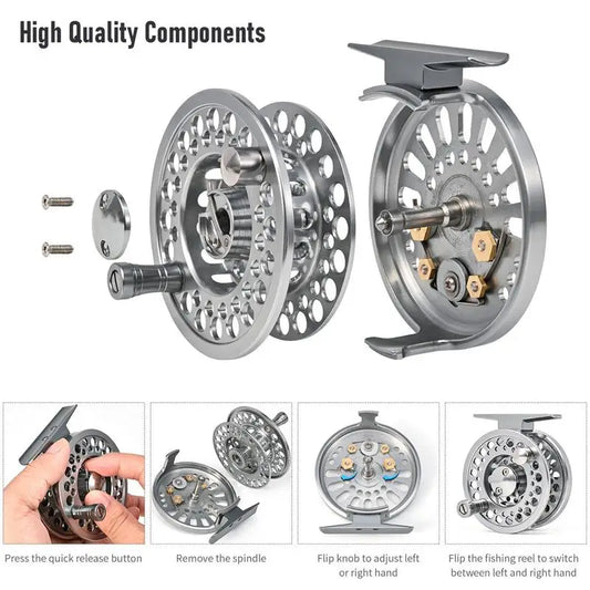 Fly Fishing Reel Aluminum Alloy Fly Fishing Reel Fly Reel Spinnings Reels Fishing 1/2 3/4 5/6 7/8 WT Fly Reels Fishing Accessory