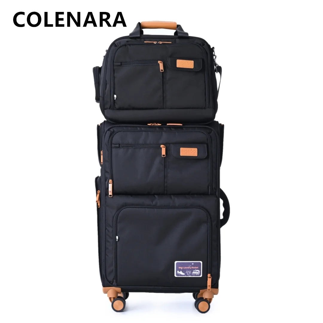 COLENARA Luggage Travel Set Large Capacity Trolley Case 20"24"28 Inch Oxford Cloth Boarding Box Universal Wheel Rolling Suitcase