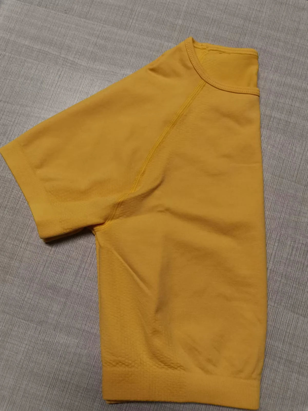 Women's Knitted Seamless Running Sports Short Sleeve Top Fitness Yoga Wear