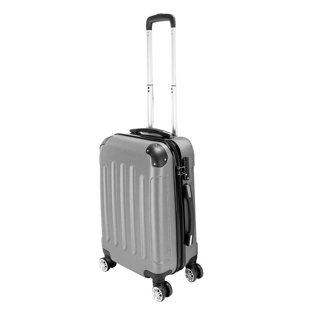 3Pcs Luggage Set ABS Trolley Spinner 20"/24"/28" Suitcase Hard Shell Grey
