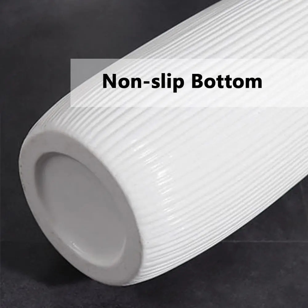 Large White Ceramic Floor Vase, 24 Tall Decorative Vase for Modern Living Room, Home Office, Bedroom, Farmhouse Style, Glossy Fi