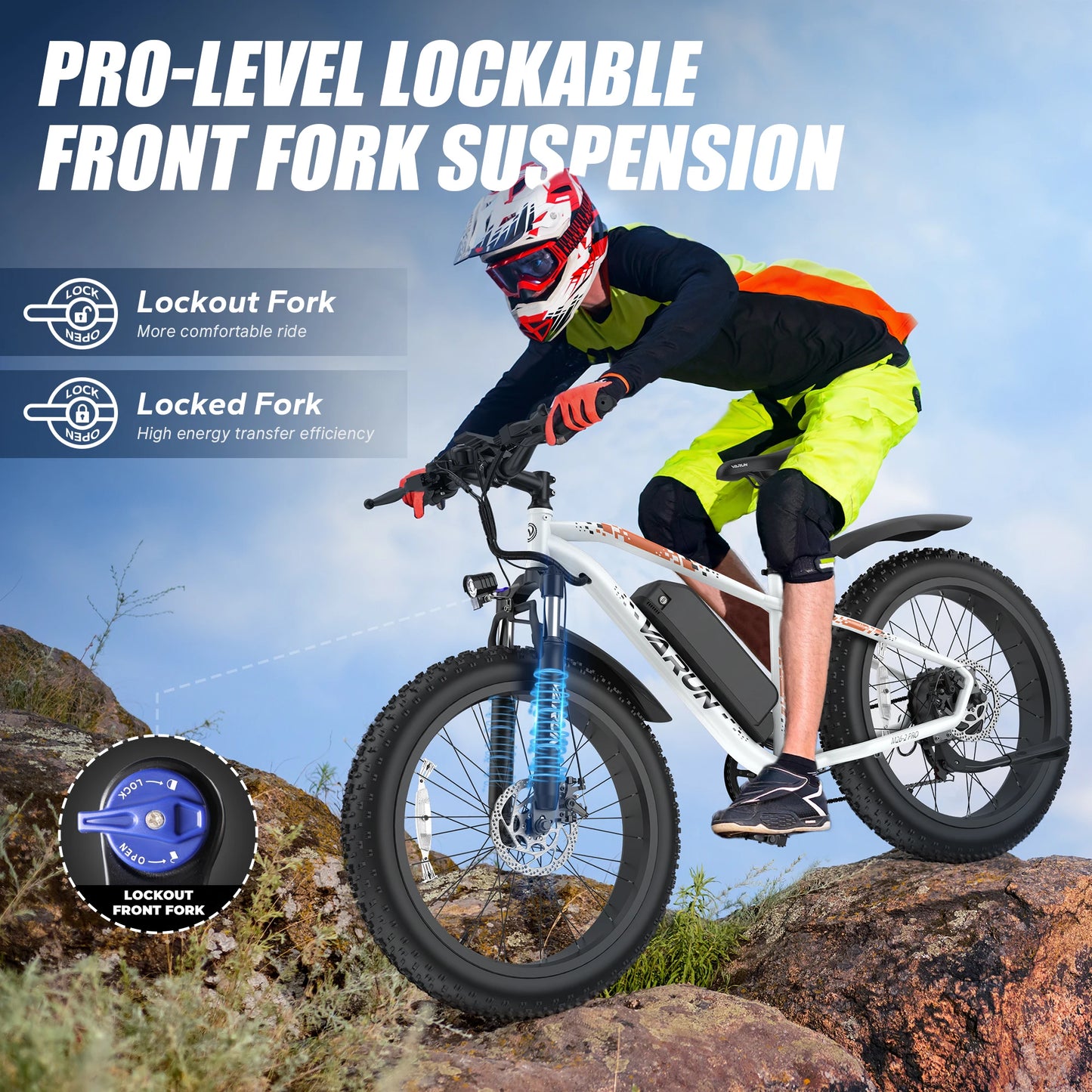 【1 Year Warranty】Varun M26-2 PRO Adult Electric Bike, 750W Peak Power, 48V 13Ah Battery, 26"x4 Fat Tire, 25MPH, E-bike UL 2849