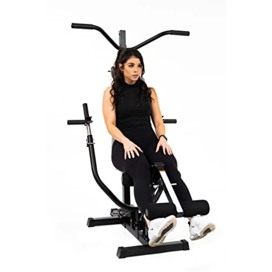 Core Home Fitness Full Body Workout Machine - Multi-Functional Home Gym Multi-Purpose Workout System in Black with Adjustable R