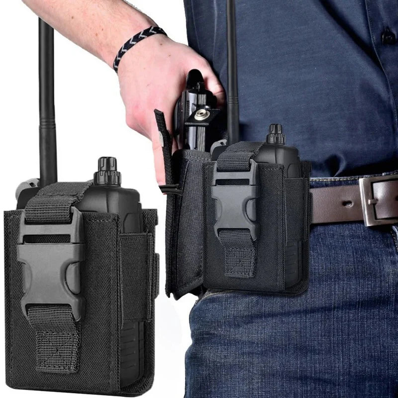Tactical Walkie Talkie Holder Bag Molle Radio Pouch Nylon Waist Pack Pocket Pendant Pouch Hunting Accessories