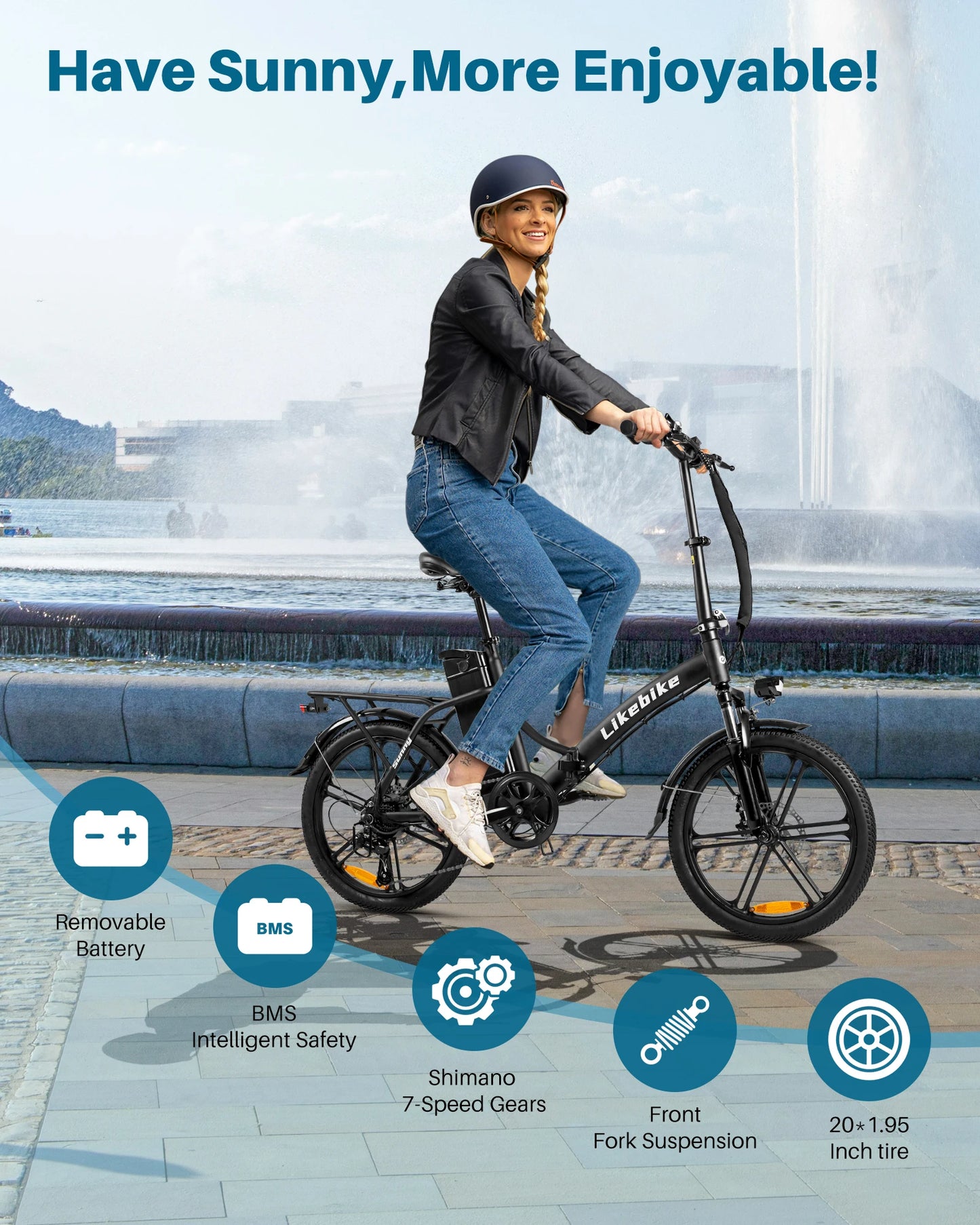 Electric E bike Foldable 540W Peak Motor 36V Removable Lithium Battery Electric Bicycle 20 Inch Tires Urban Commuter E-bike