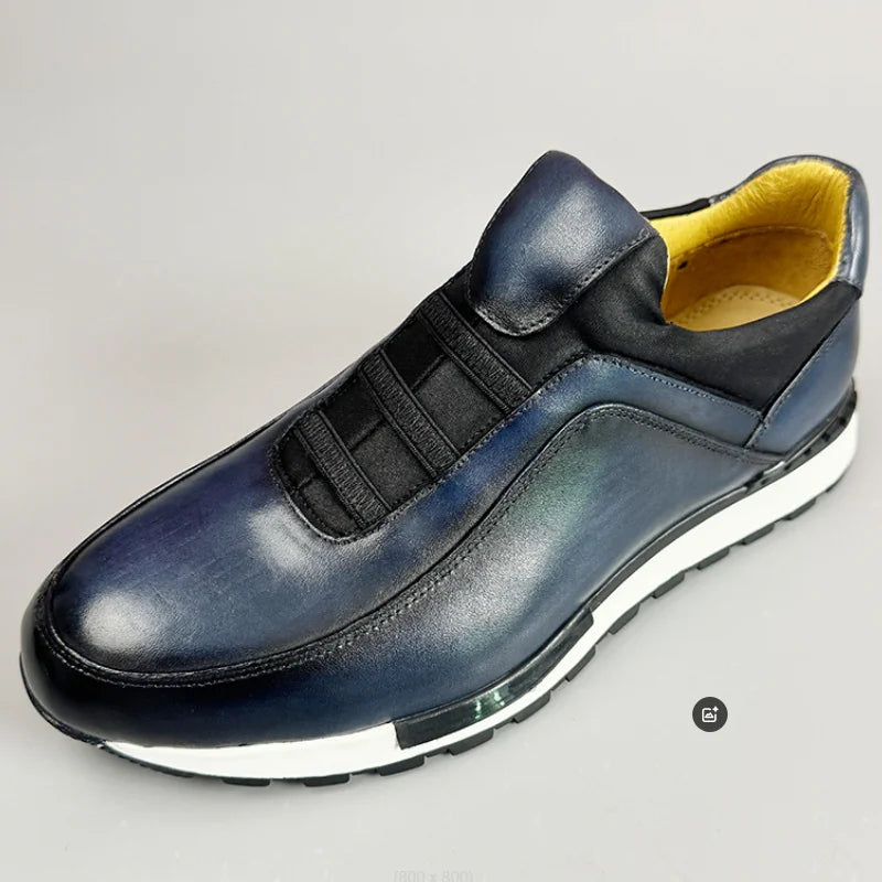 New retro Korean-style handmade leather shoes, trendy men's shoes, leather shoes, genuine leather sports casual shoes a29