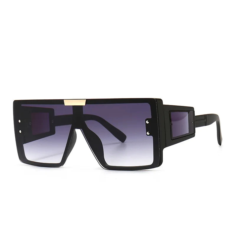 Shield Visor Mask Sunglasses Women Men 2023 Oversized Windproof Punk Glasses Square Big Frame Goggles Shades Sport UV400 Oculos