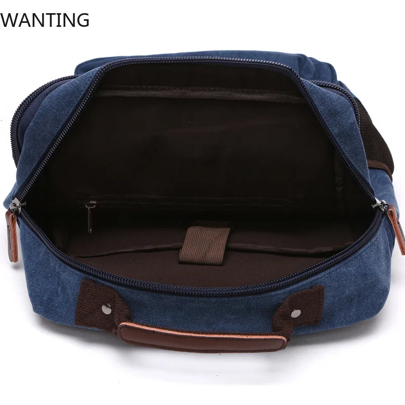 Vintage Canvas Backpack Men Large Capacity Travel Shoulder Bag School Bags For Teenagers Male Notebook Laptop Backpack For Men