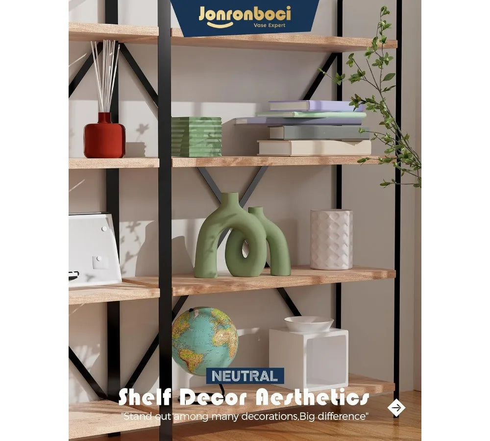 Modern Nordic Boho Ceramic Vase Set - Sage Green Home Decor for Living Room Shelf, Bookshelf, Entryway