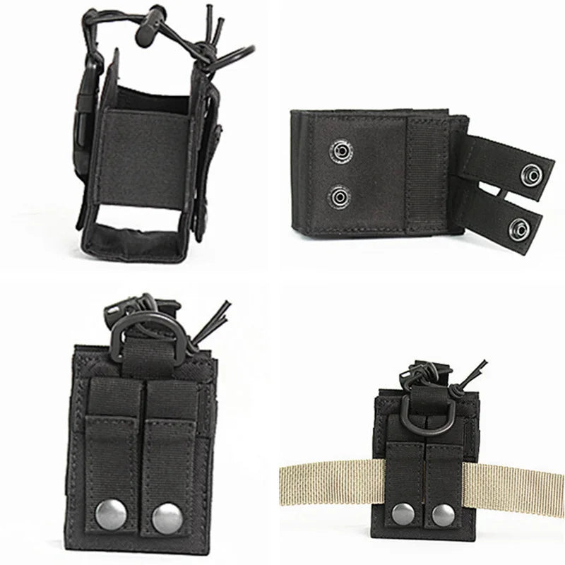 Tactical Walkie Talkie Holder Bag Molle Radio Pouch Nylon Waist Pack Pocket Pendant Pouch Hunting Accessories