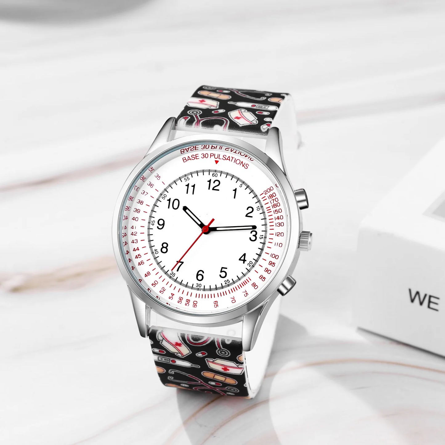 LANCARDO Pulse Meter for Doctors And Nurses Quartz Legible Digital Dial Pulse Dial Environmental Silica Gel Protection Watch