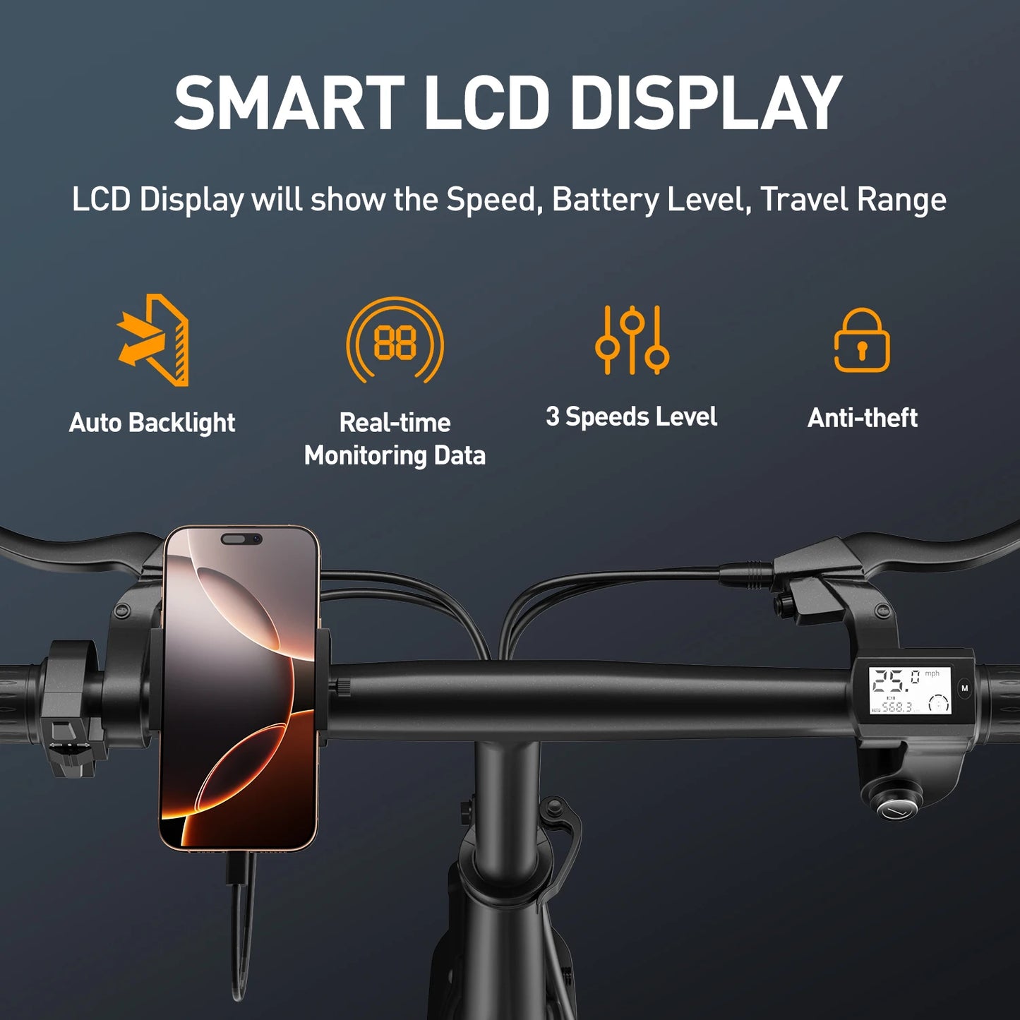 14" Folding Electric Motorcycles E Bike For Adults, 400W Peak Motor Ebike 19.9Mph 48V 10.3AH 15.3AH Electric Mountain Bicycle