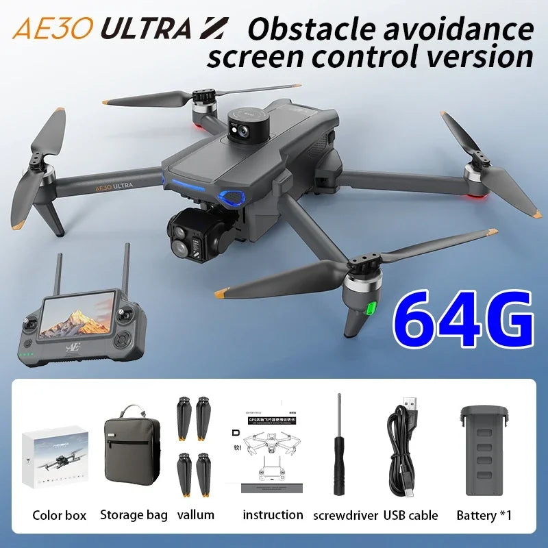 AE30 8K HD camera Drone Profesional 360° radar avoidance Brushless Motor Return Dron 5G FPV GPS RC Quadcopter Contro