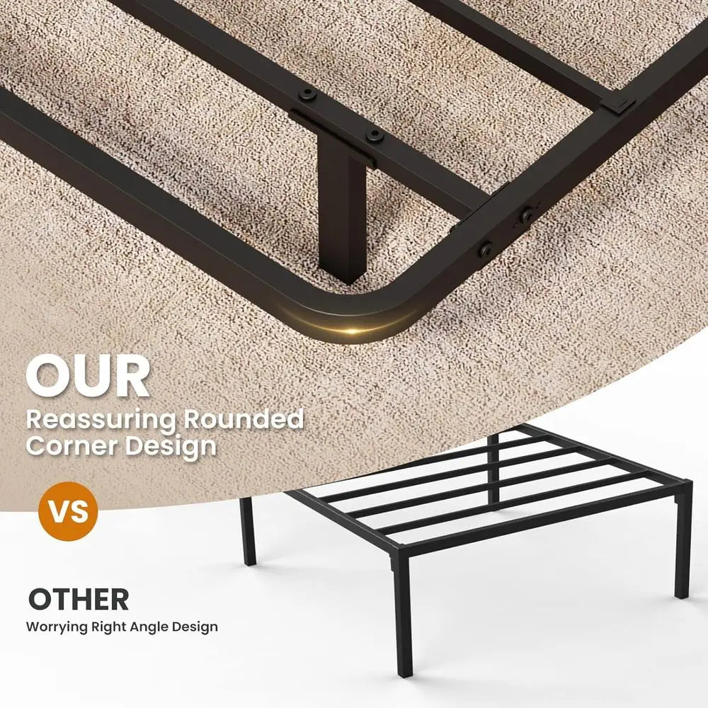 Luxury King Size LED Floating Bed Frame, Metal Platform, No Box Spring, Easy Assembly, Silent