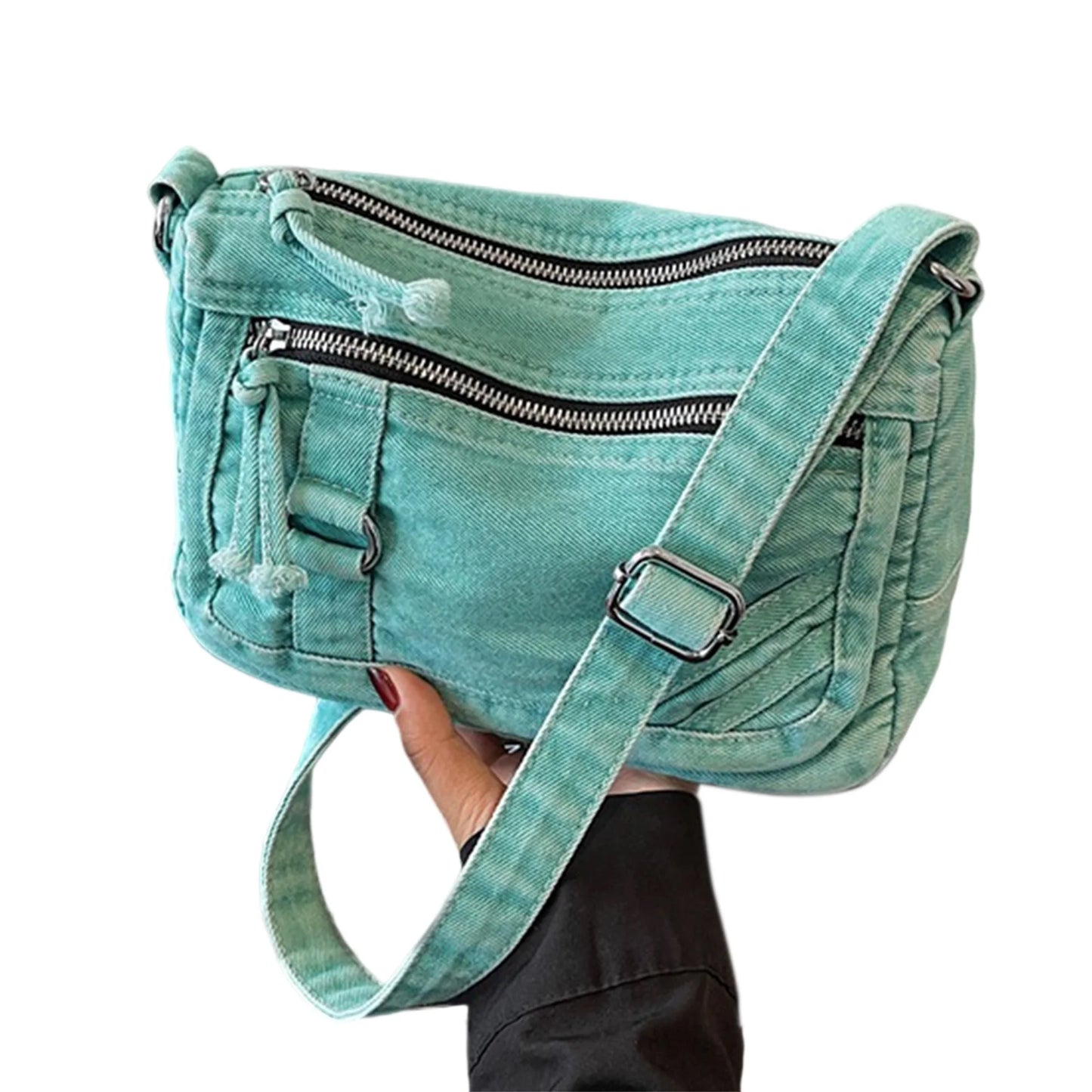 Fashionable Women s Denim Shoulder Bag with Adjustable Strap and Spacious Interior for Everyday Use