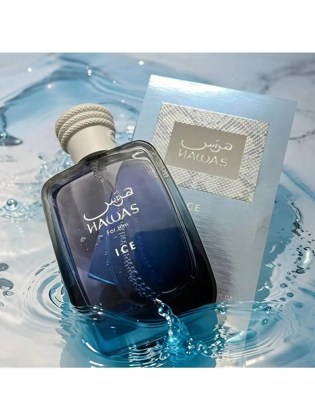 Hawaze Ice for Him Eau De Parfum Spray 100ml (3.4oz) |   Long-Lasting Cologne |   Fresh & Masculine Fragrance