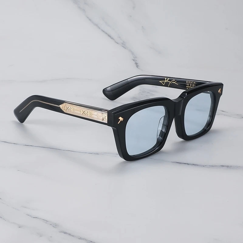 Japan Hand Made Thick Acetate Man Sunglasses  QUENTIN Sun Glasses Outdoor Square Fishing Driving Gafas Lentes De Sol Hombre