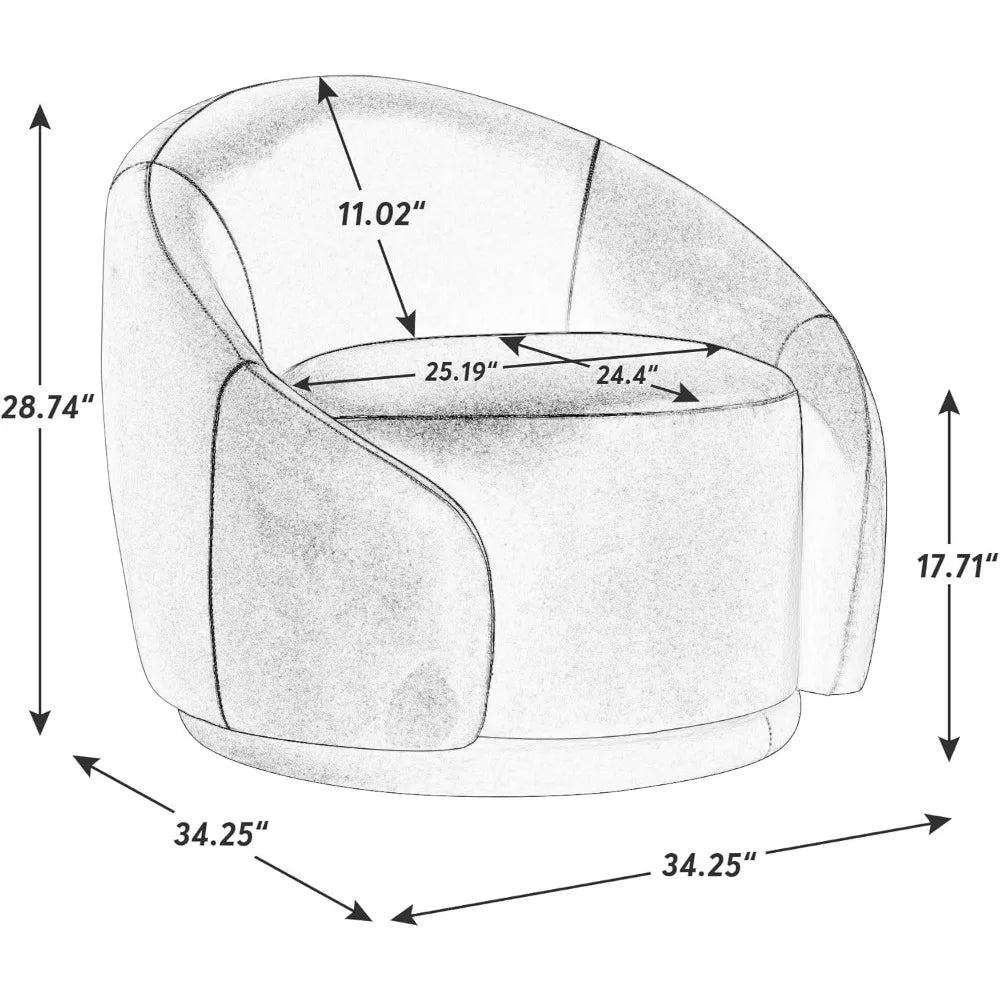 360 Degree Swivel Barrel Chair, Modern Living Room Chairs with Armrest Cozy Reading Chair for Adults, Small Space, LivingRoom