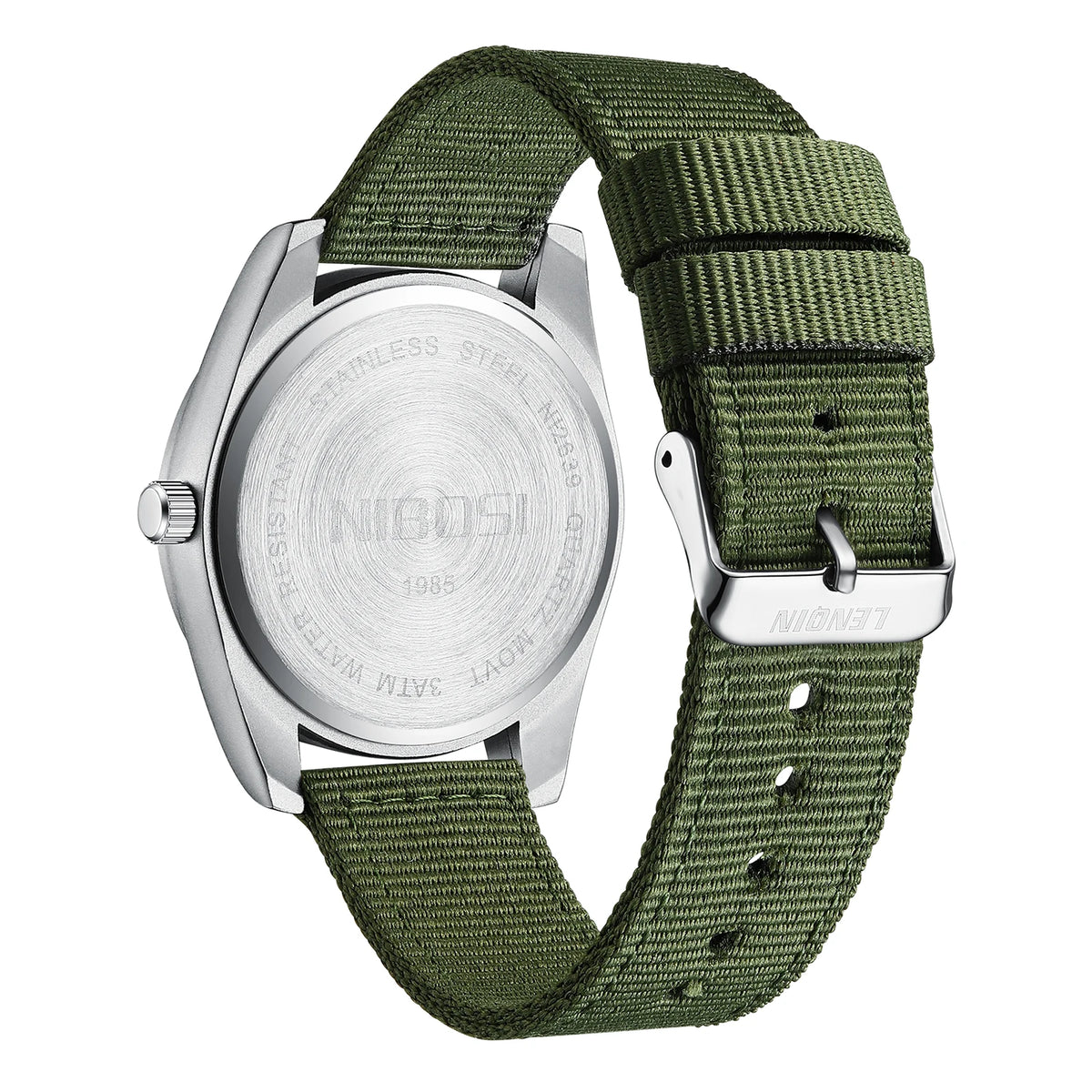 NIBOSI Mens Watches Analog Military Watch with Calendar Luminous Dial Green Nylon Strap Waterproof Men's Wrist Watches Vintage