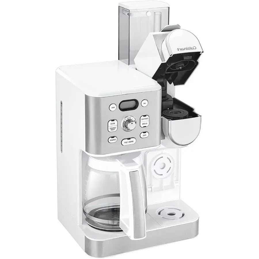 12-Cup Coffee Maker with Single-Serve Brewing Function Glass Carafe for Automatic Hot and Iced Coffee Adjustable Brew Strength