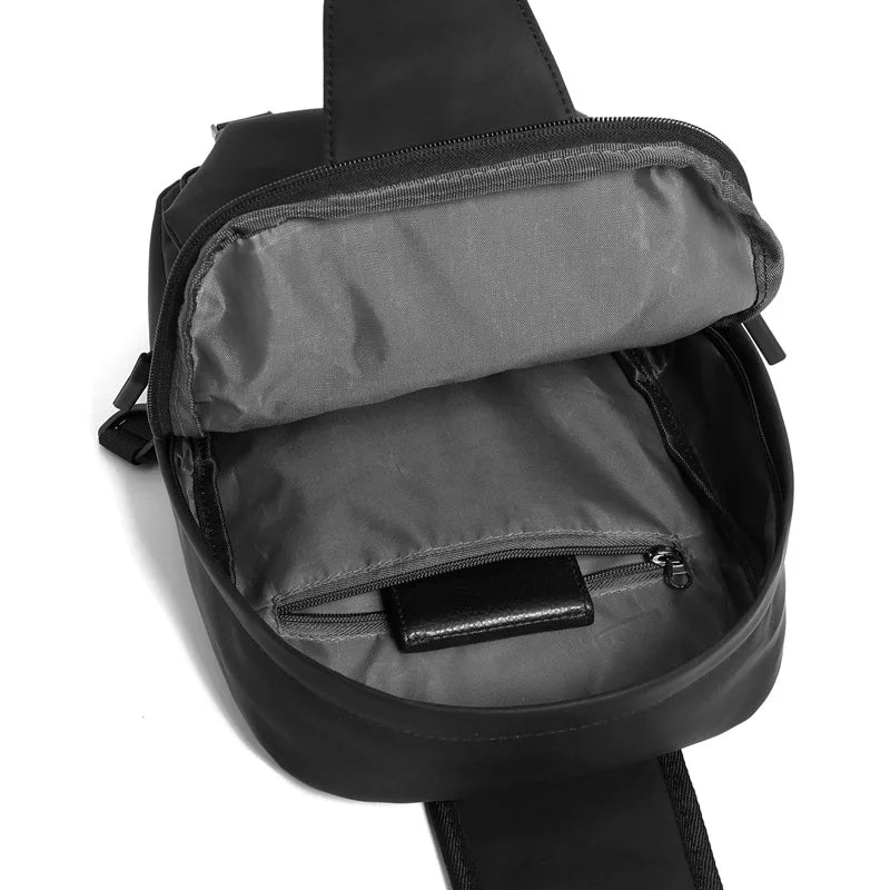 Large capacity men's breast bag, simple and versatile convenient messenger bag, men's high-end multi-functional shoulder bag