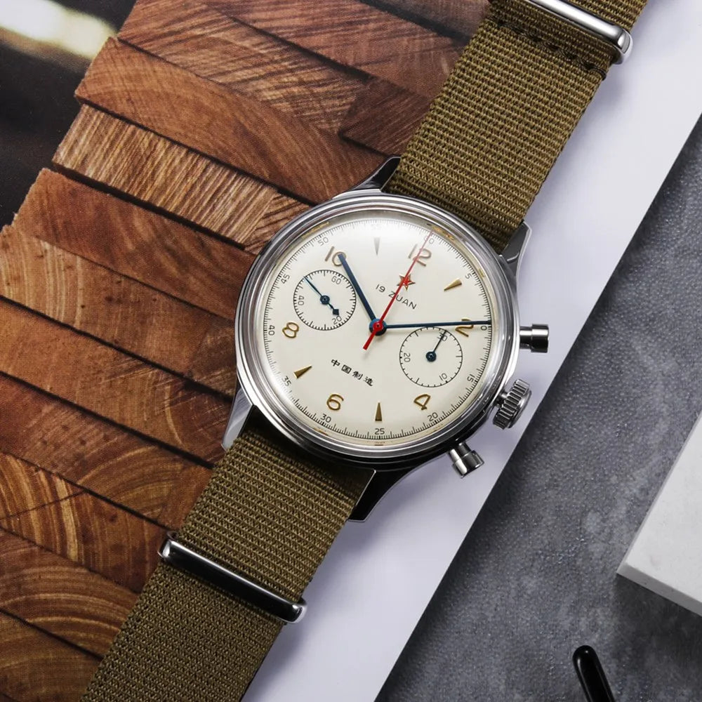 Seakoss 38mm Men's 1963 Chronograph Arcylic Glass With Seagull ST19 Hand Winding Movement Male Mechanical Watches