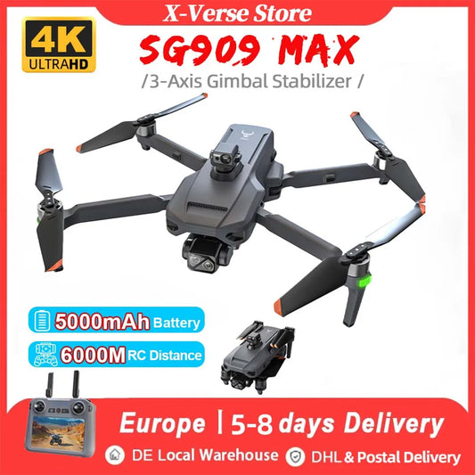ZLL SG909 6KM GPS Drone 4K Professional 3-Axis Gimbal 360 Laser Obstacle Avoidance 4K Camera RC Dron FPV Brushless Quadcopter