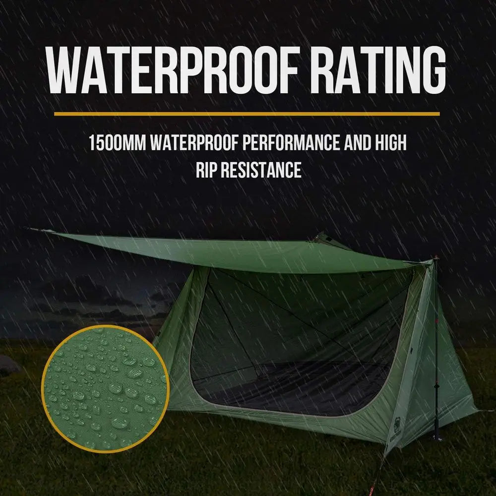 Ultralight Bushcraft Shelter 2.0: Lightweight Camping Tent with Porch for Hiking, Backpacking, and Outdoor Adventures
