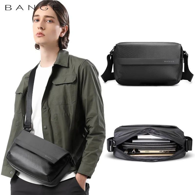 Bange Men's side bag men Nylon Business Man Bags 8.6" Briefcase Canvas Crossbody Bags Small Waterproof Bag High Quality