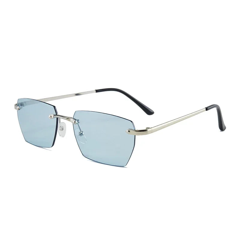 1Pc Men's Fashion Glasses New Metal Square Frameless Elegant Retro Casual Versatile Men's Decorative Suitable for Daily Outdoor