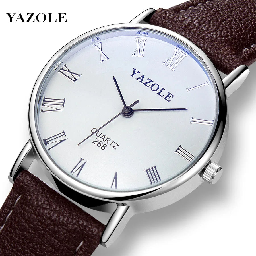 Men's Watches Top Brand Fashion Casual Men Quartz Wristwatches Leather Belt Simple Business Mens Watch Reloj Hombre Kol Saati
