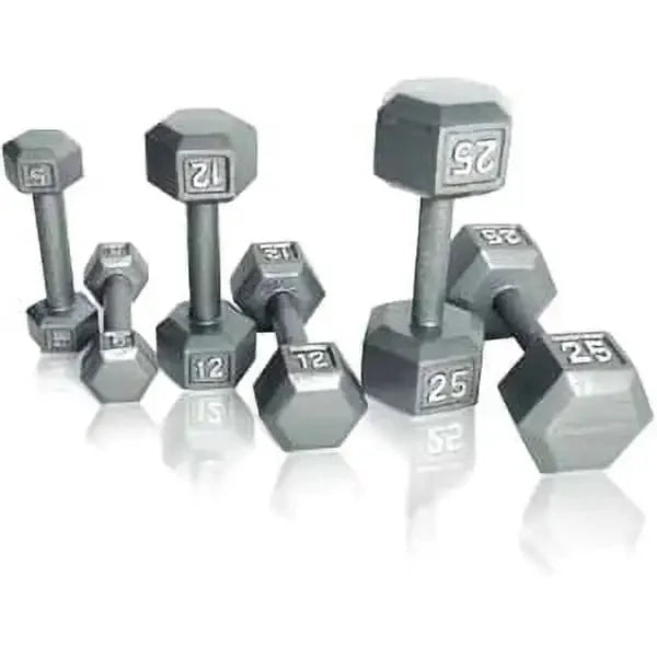 Barbell 12lb Cast Iron Hex Dumbbell, Long-Lasting Performance,Single