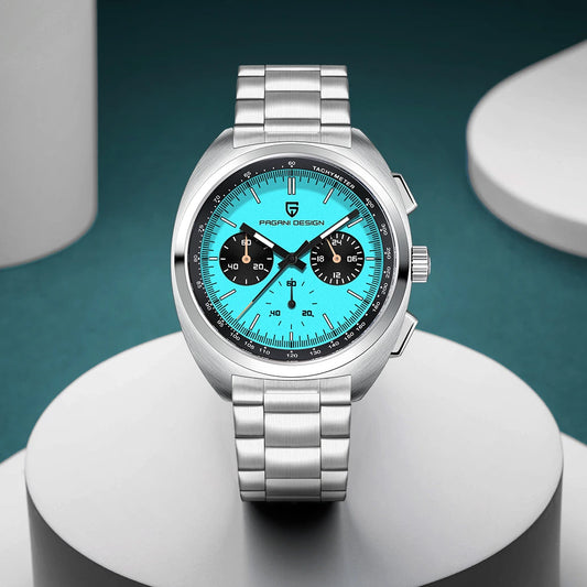 PAGANI DESIGN 2026 Luxury Men's Watches Sports Chronograph VK63 Quartz Watch For Men AR Sapphire Waterproof Retro Leather Clock