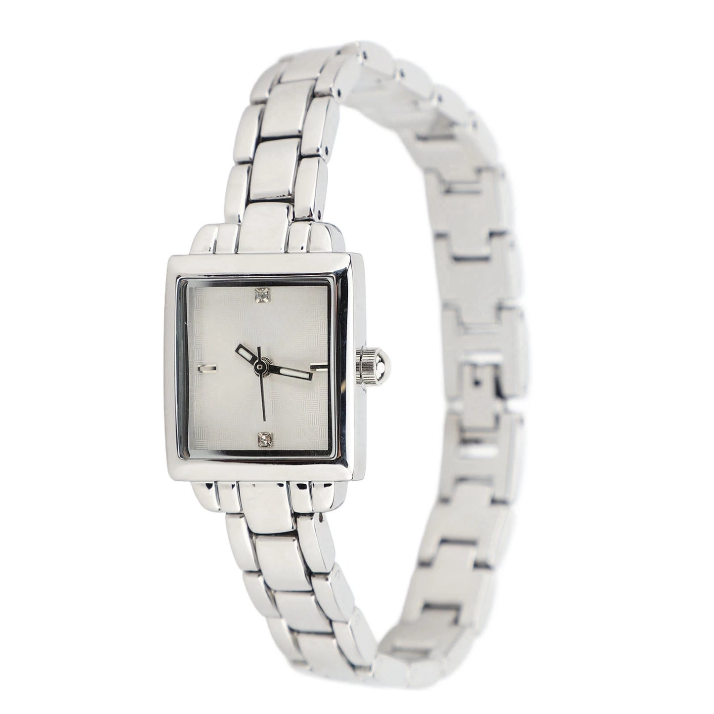 Women Stainless Steel Wristwatch Rhinestone Fashionable Rectangular Water Proof 30m Lady Watch for Daily Use