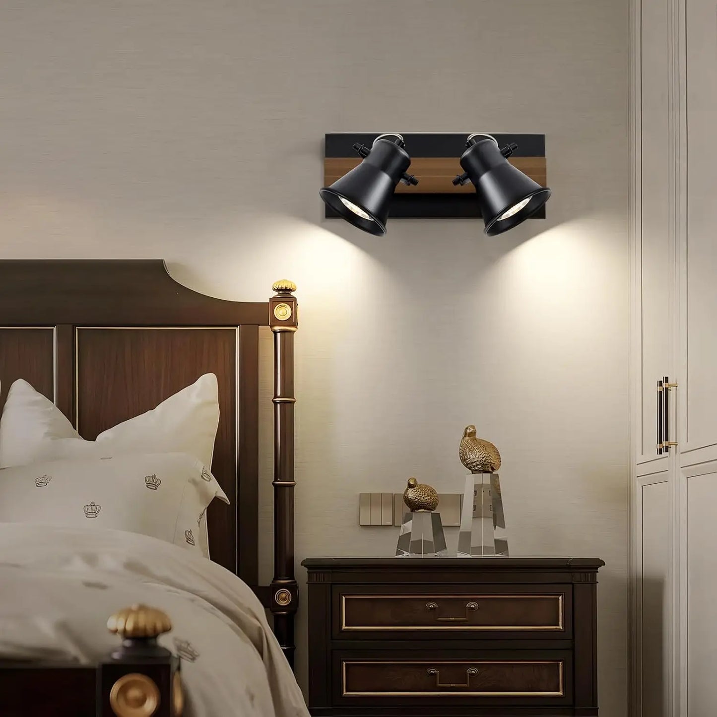 2-Light Black Track Lighting Kit - Modern Farmhouse Semi-Flush Mount w/ Rotatable Heads for Kitchen, Living Room & Bedroom