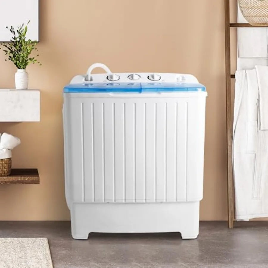 Portable Washing Machine 17.6 lbs Twin Tub Compact Washer with Washing and Spinner Cycle Combo Ideal for Apartments Camping Col