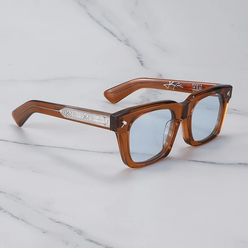 Japan Hand Made Thick Acetate Man Sunglasses  QUENTIN Sun Glasses Outdoor Square Fishing Driving Gafas Lentes De Sol Hombre