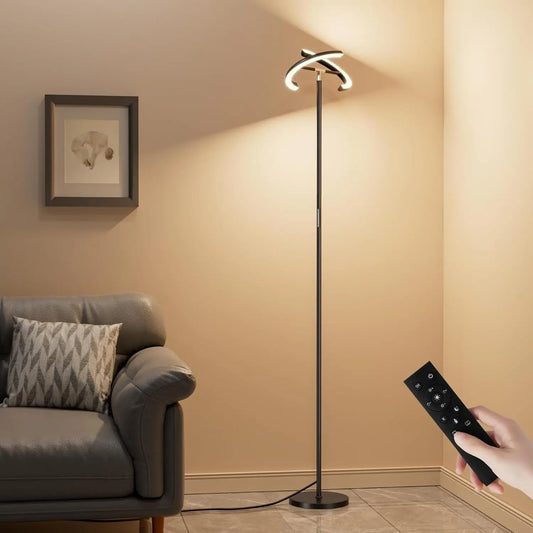Rotatable LED Floor Lamp, 70' Tall, Touch & Remote Control, Dimmable Torchiere for Living Room, Bedroom, Office