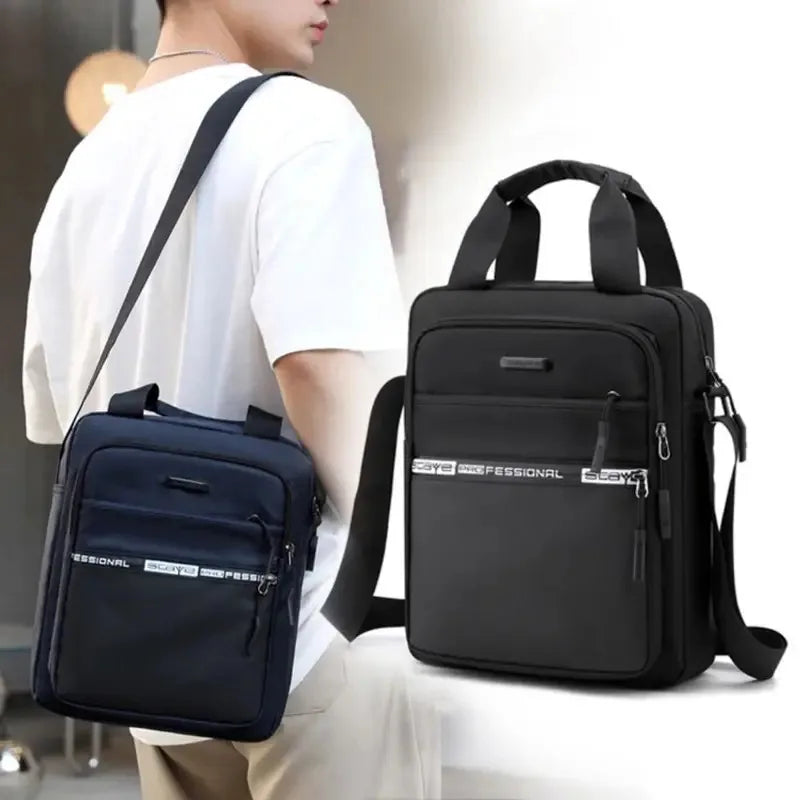 Men's Business Shoulder Bag Fashion Casual Solid Color Chest Bag Large Capacity High Quality Crossbody Bag Multifunctional Bag