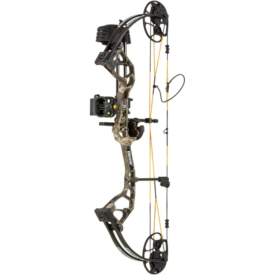 Bear Archery Royale Ready to Hunt Compound Bow Package for Adults and Youth 12 - 27 Draw Length 5-50 Lbs Draw Weight Up to 290
