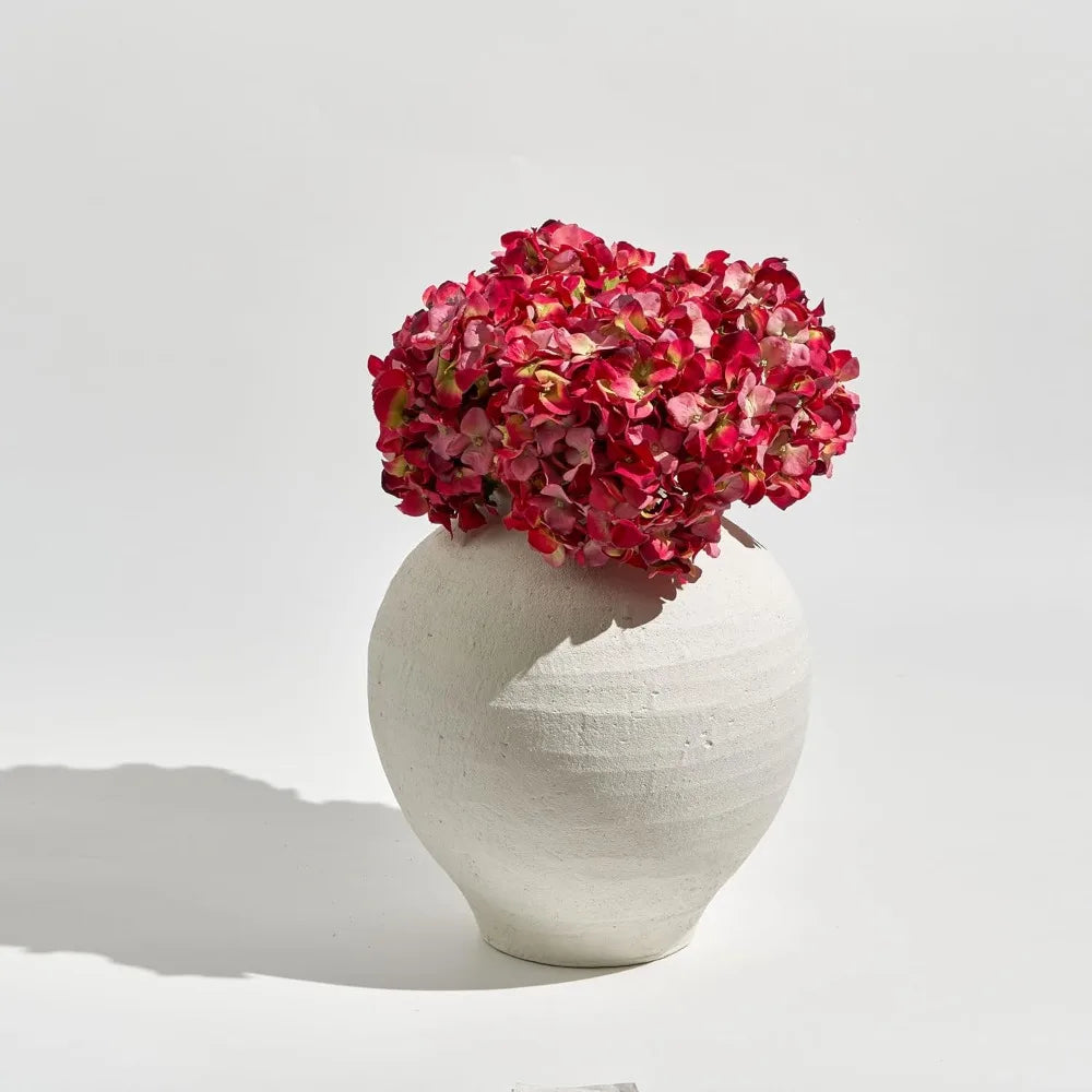 Large White Ceramic Zen Style Vase, 11 Inches Tall, Rustic Terra Cotta Pitcher, Distressed Farmhouse Decor, Pottery Art, Long Ta