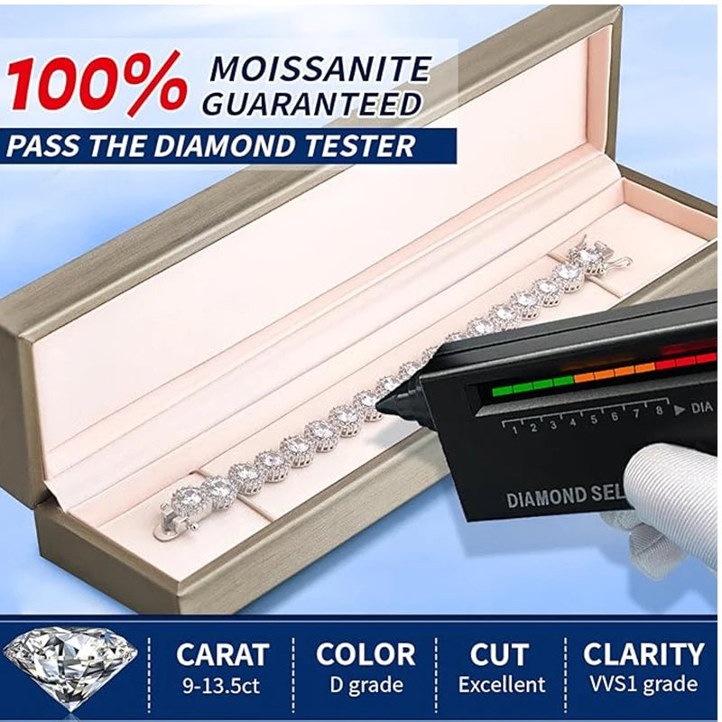 Morganite tennis bracelet - 5mm morganite bracelet, women's lab diamond bracelet, 18k white gold tennis bracelet, sterling silve