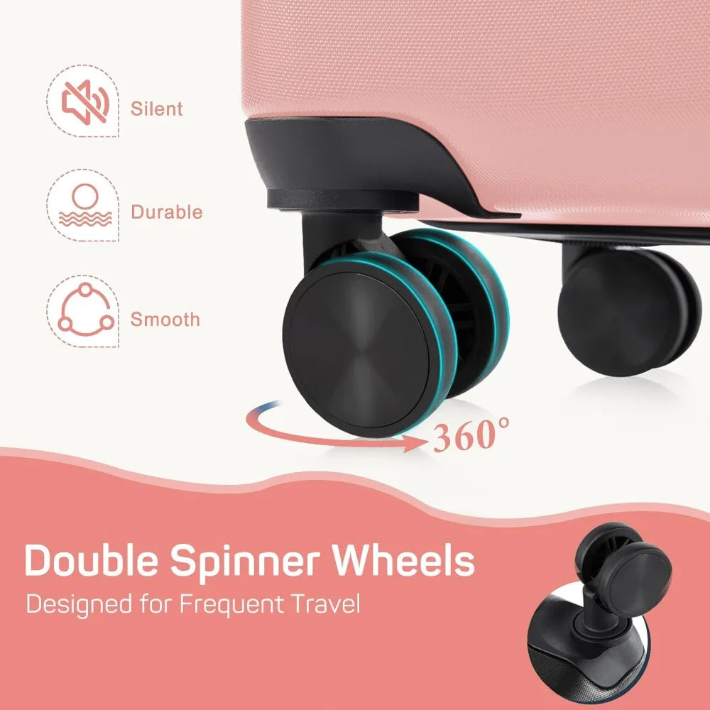 Pink 20-24-28 Inch Travel Luggage Sets for Women with Stylish Design and Durable Quality