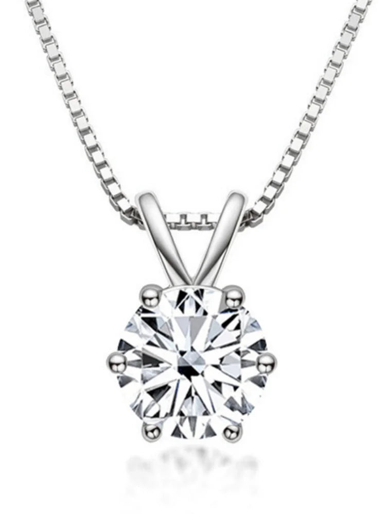 1 Carat Multi-Color D VVS1 Moissanite Pendant Necklace in 925 Sterling Silver - Fine Jewelry Gift for Weddings & Engagements